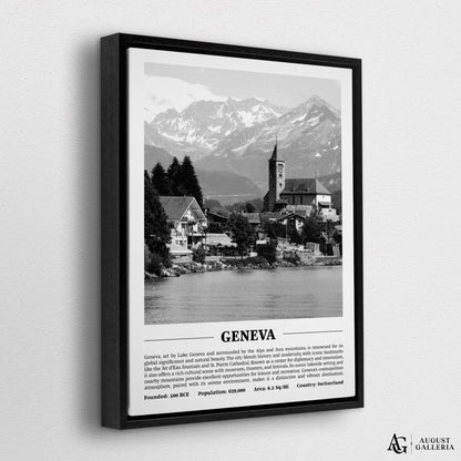 Geneva Black & White City Print