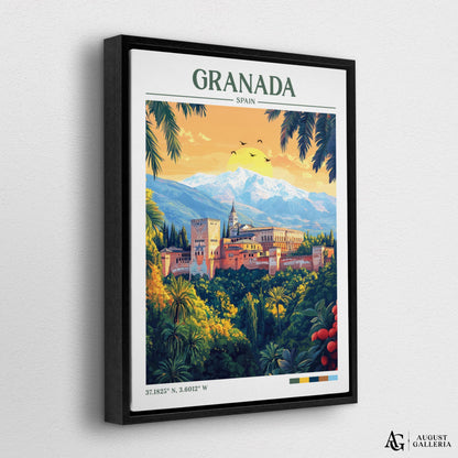 Granada Spain Retro Travel Print