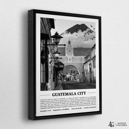 Guatemala City Black & White City Print