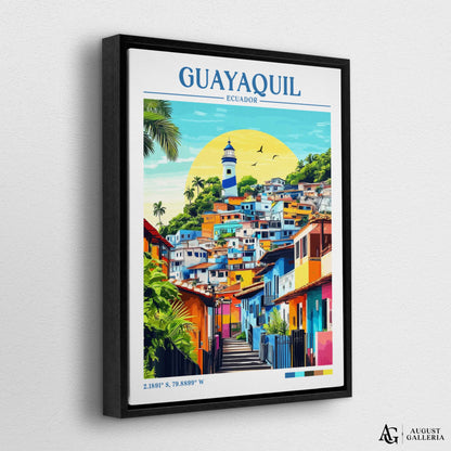 Guayaquil Ecuador Retro Travel Print