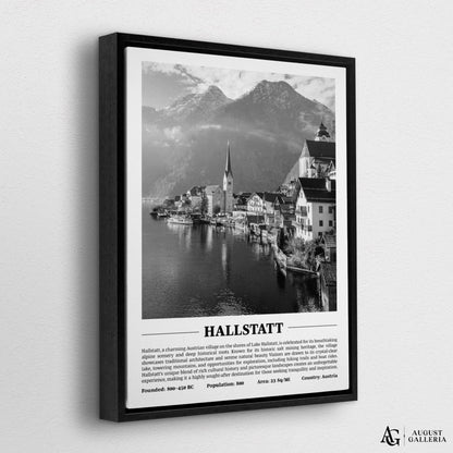 Hallstatt Black & White City Print