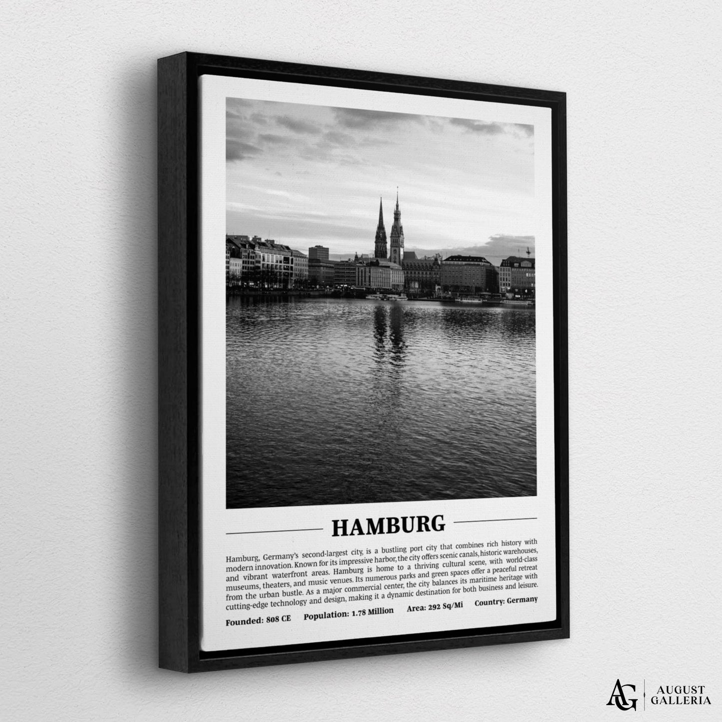 Hamburg Black & White City Print