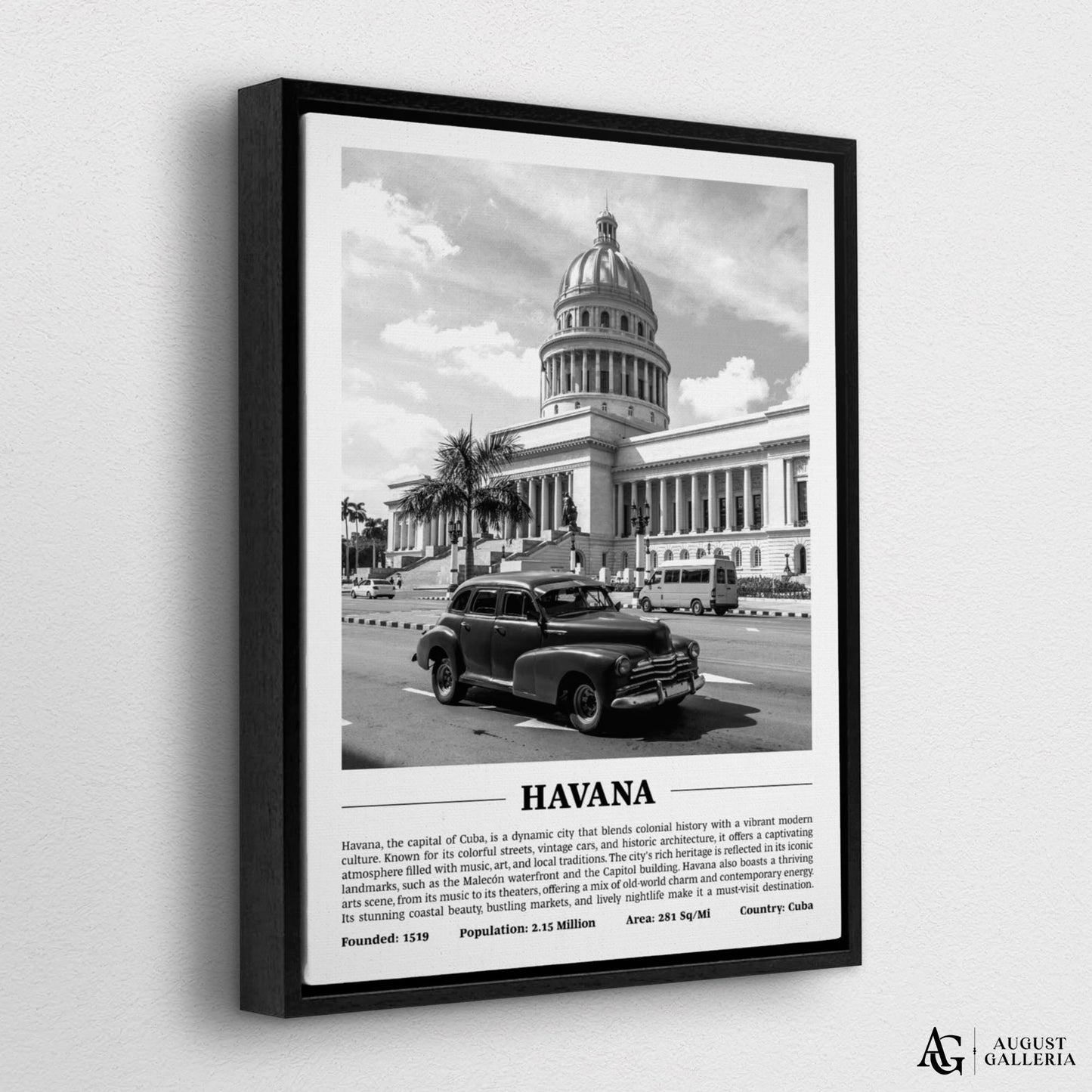 Havana Black & White City Print