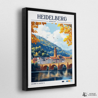 Heidelberg Germany Retro Travel Print
