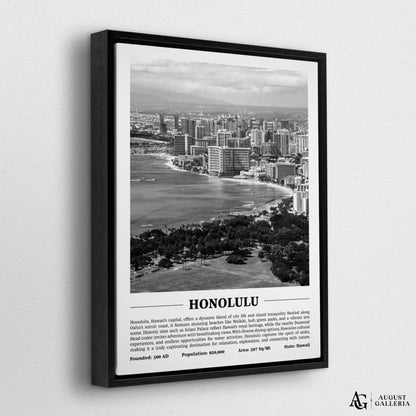 Honolulu Black & White City Print