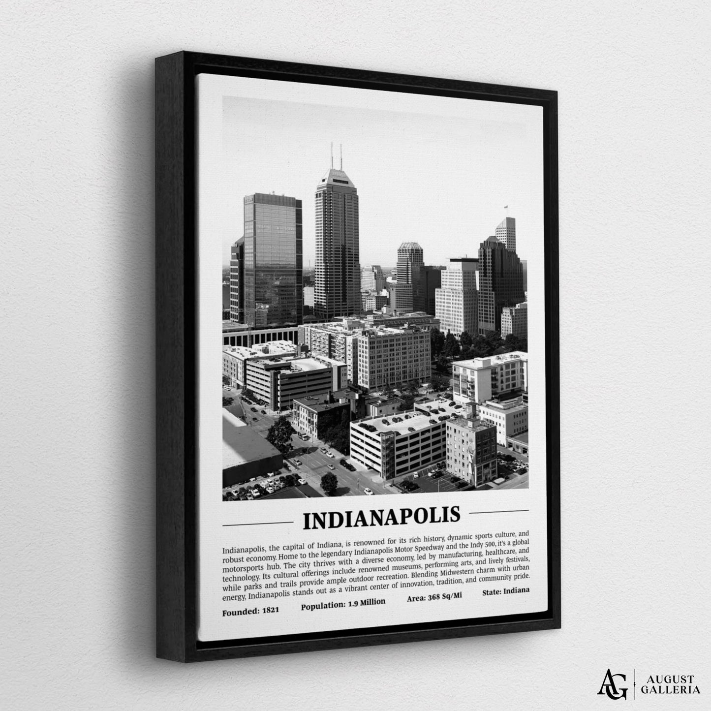 Indianapolis Black & White City Print