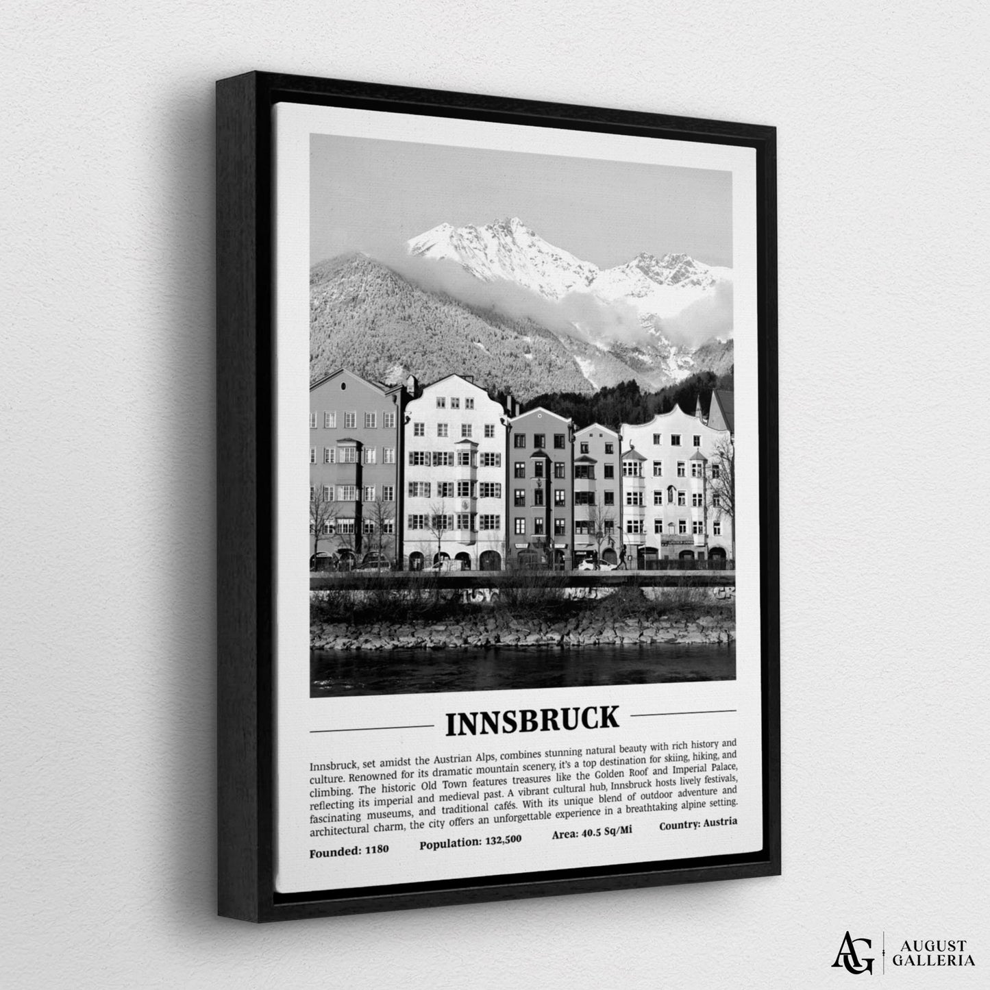 Innsbruck Black & White City Print