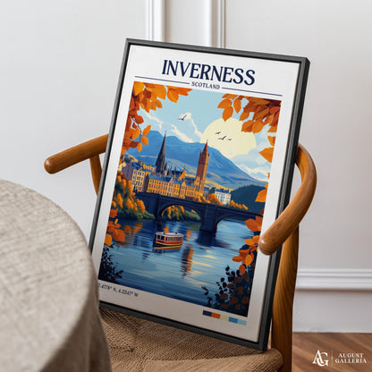 Inverness Scotland Retro Travel Print