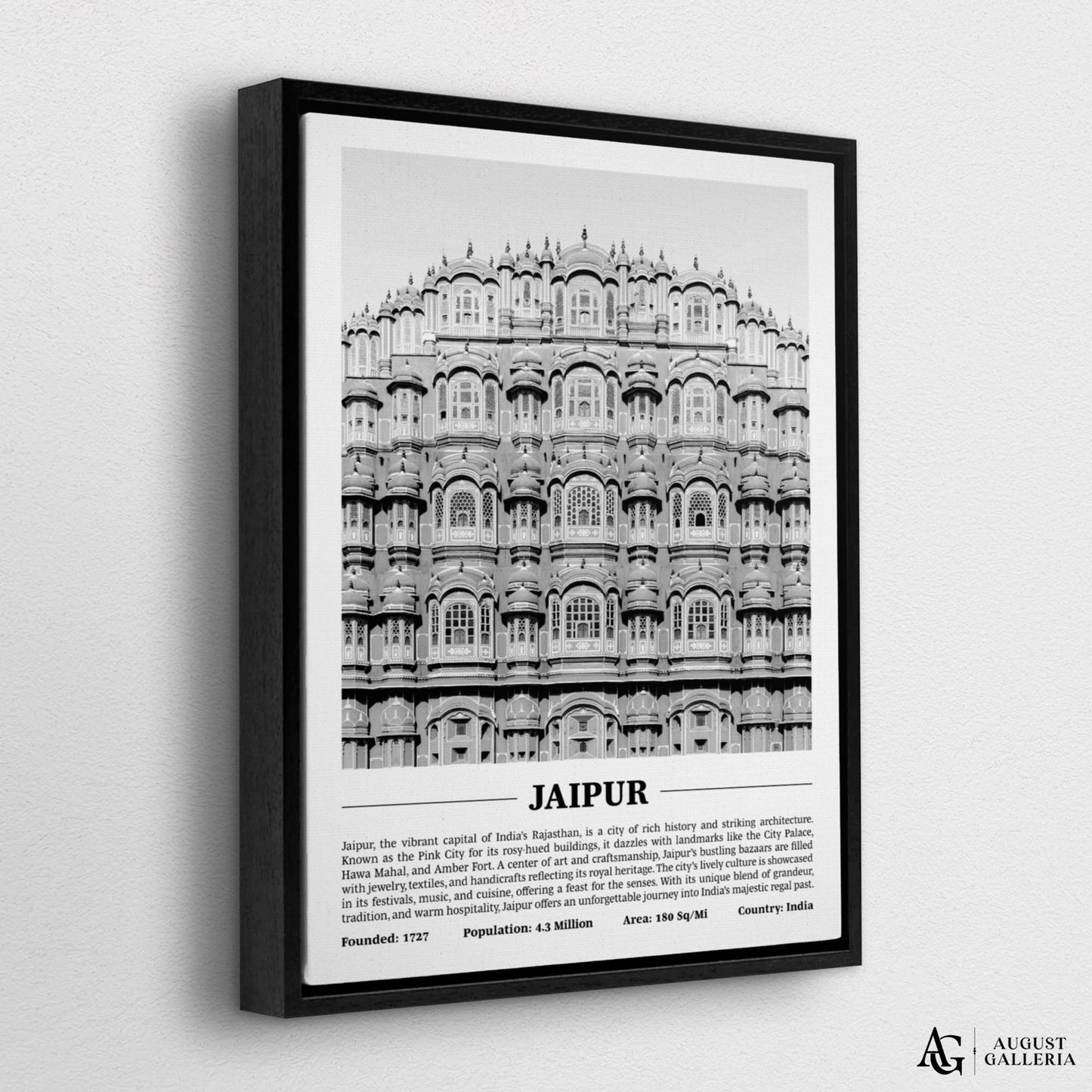 Jaipur Black & White City Print