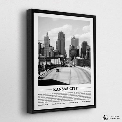 Kansas City Black & White City Print