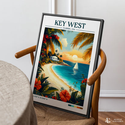 Key West Florida Retro Travel Print