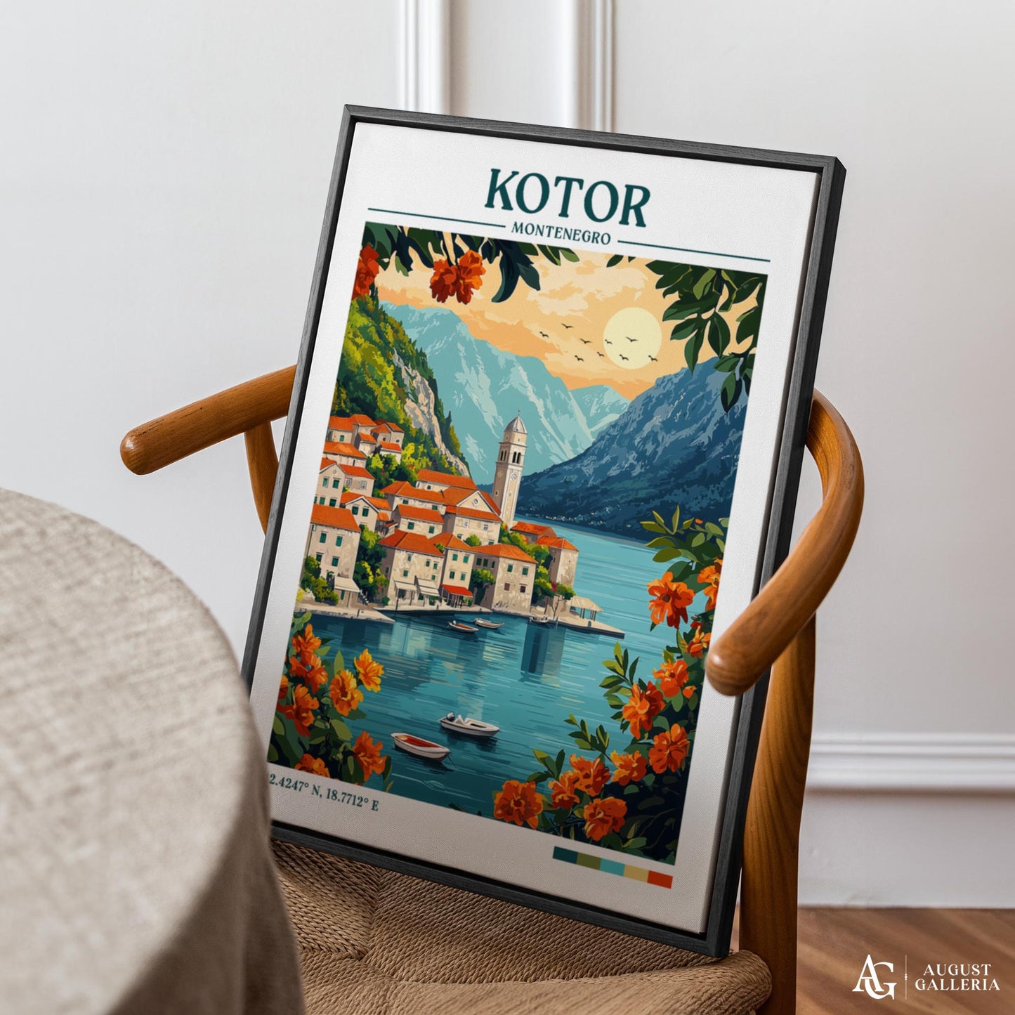 Kotor Montenegro Retro Travel Print