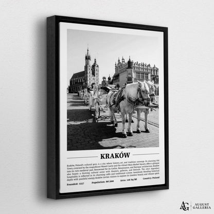 Kraków Black & White City Print