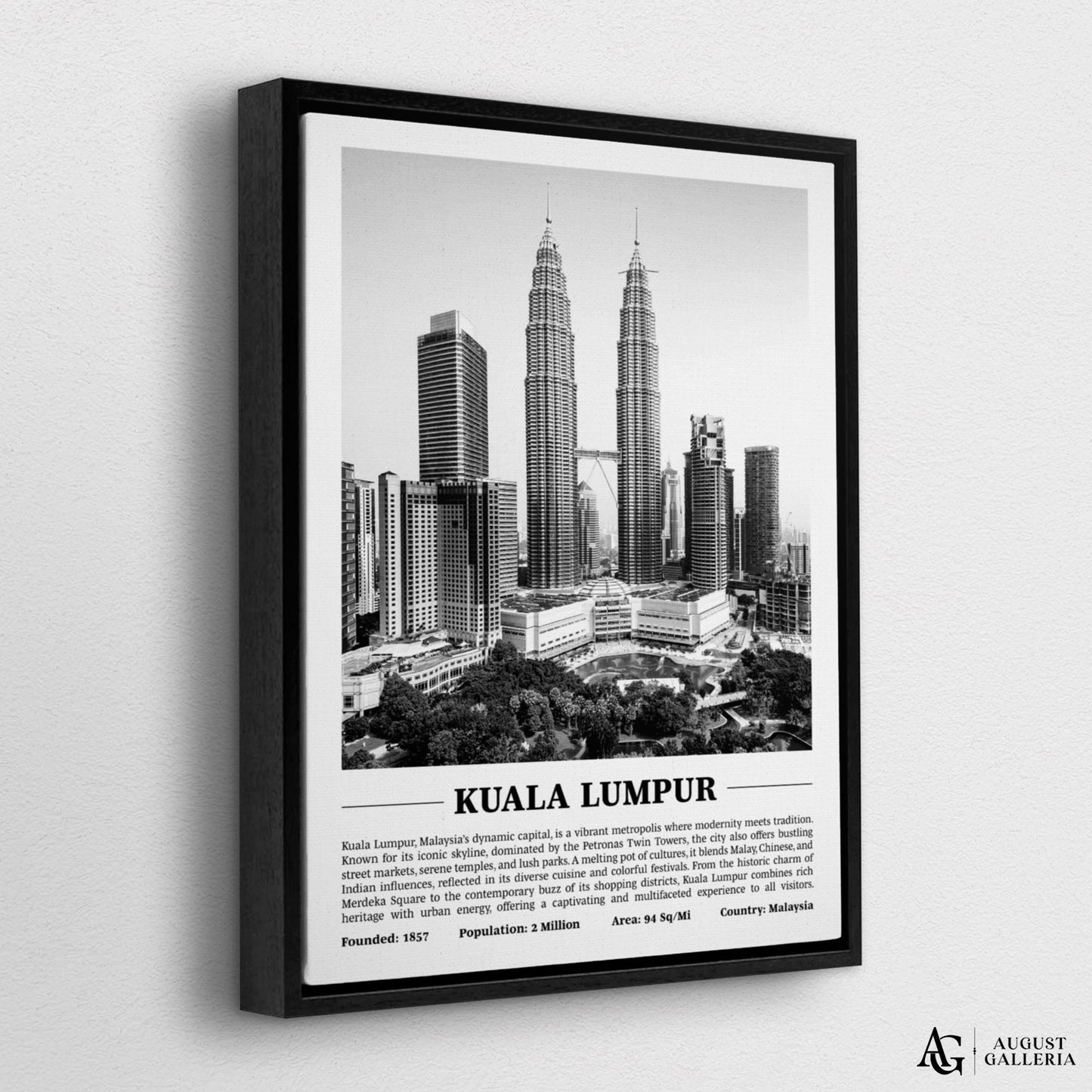 Kuala Lumpur Black & White City Print