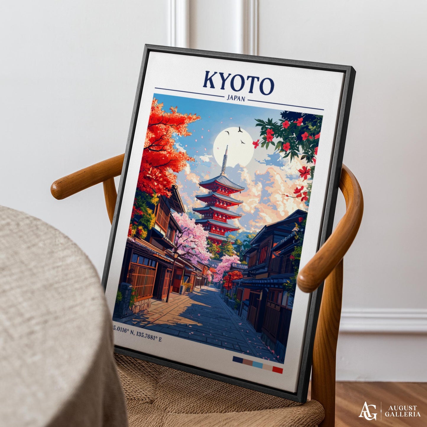 Kyoto Japan Retro Travel Print