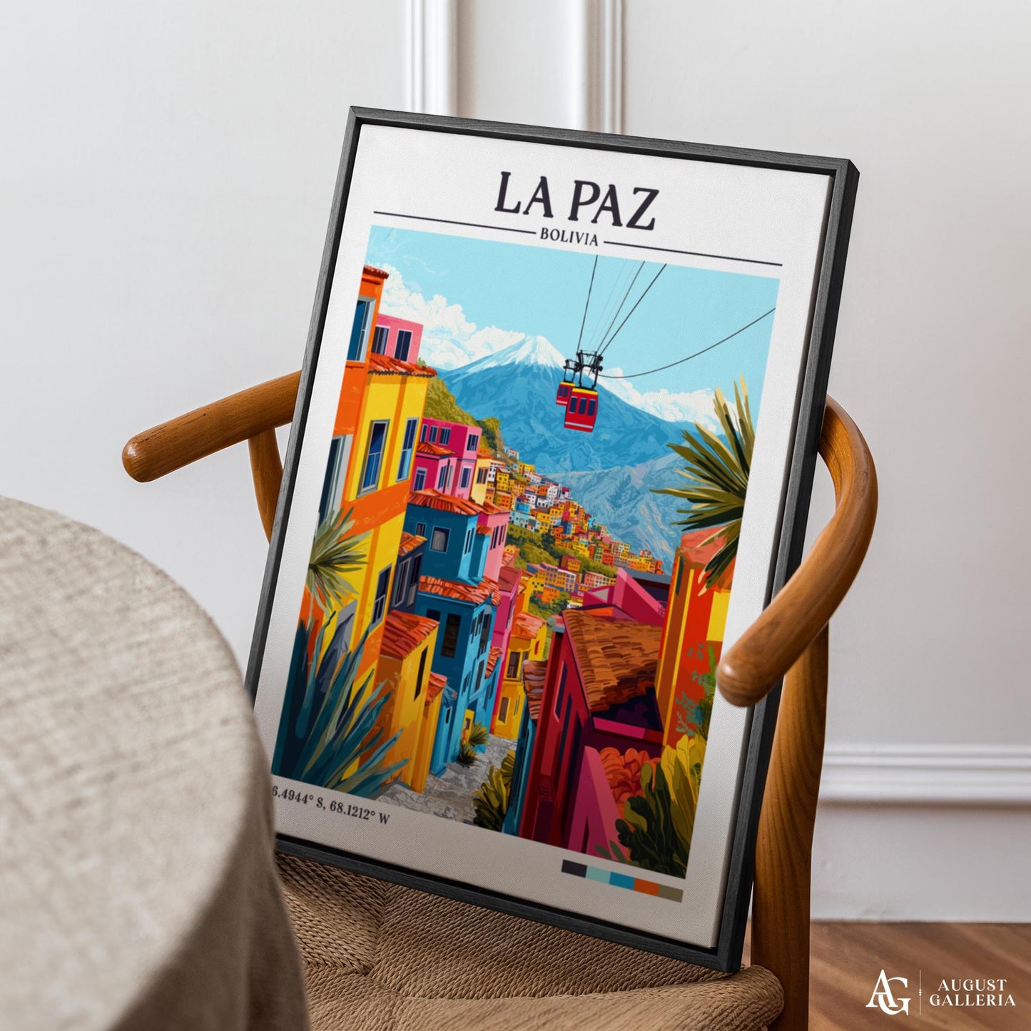 La Paz Bolivia Retro Travel Print