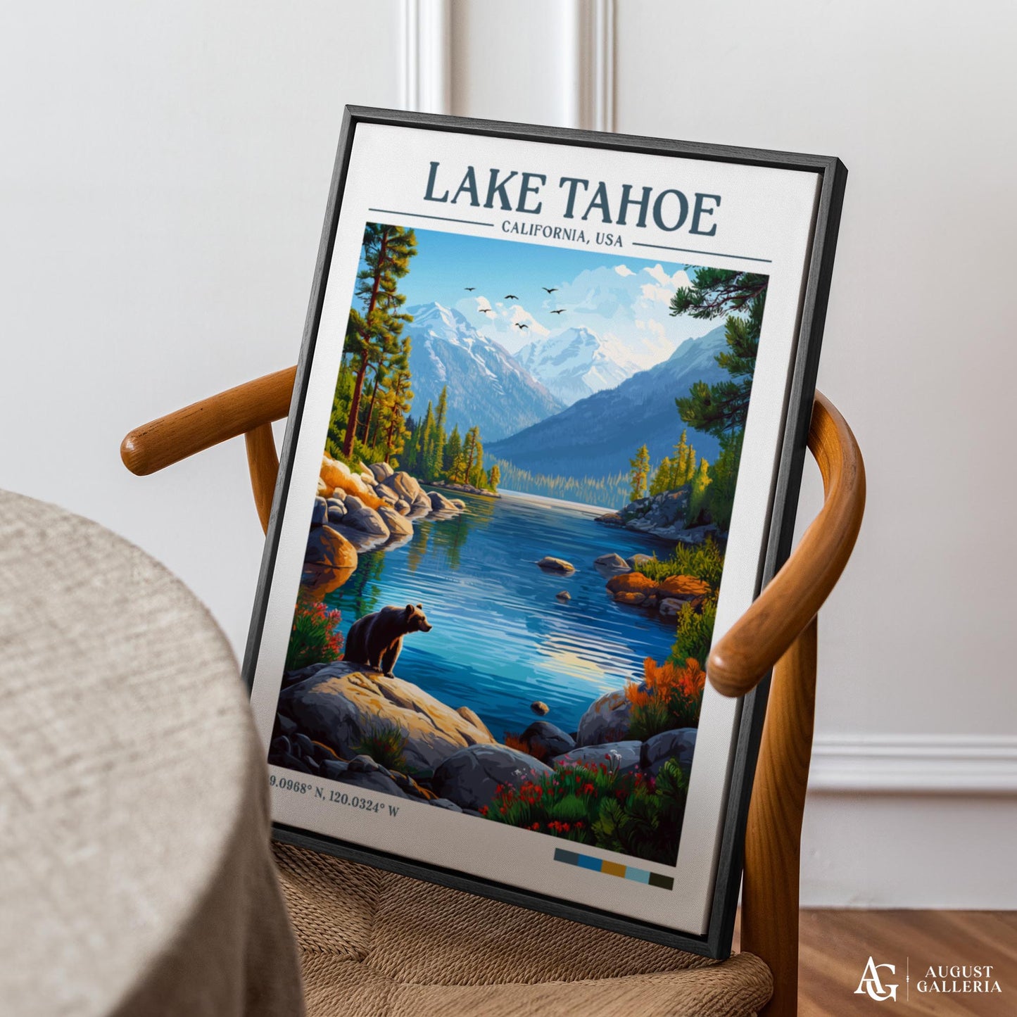 Lake Tahoe Retro Travel Print