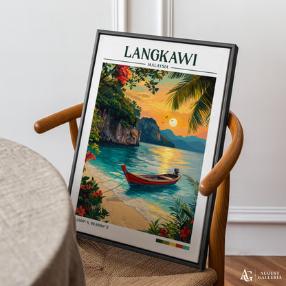 Langkawi Malaysia Retro Travel Print