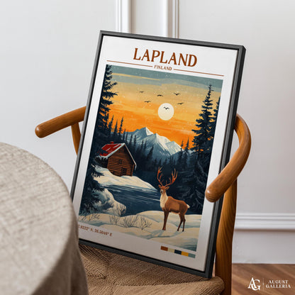 Lapland Retro Travel Print
