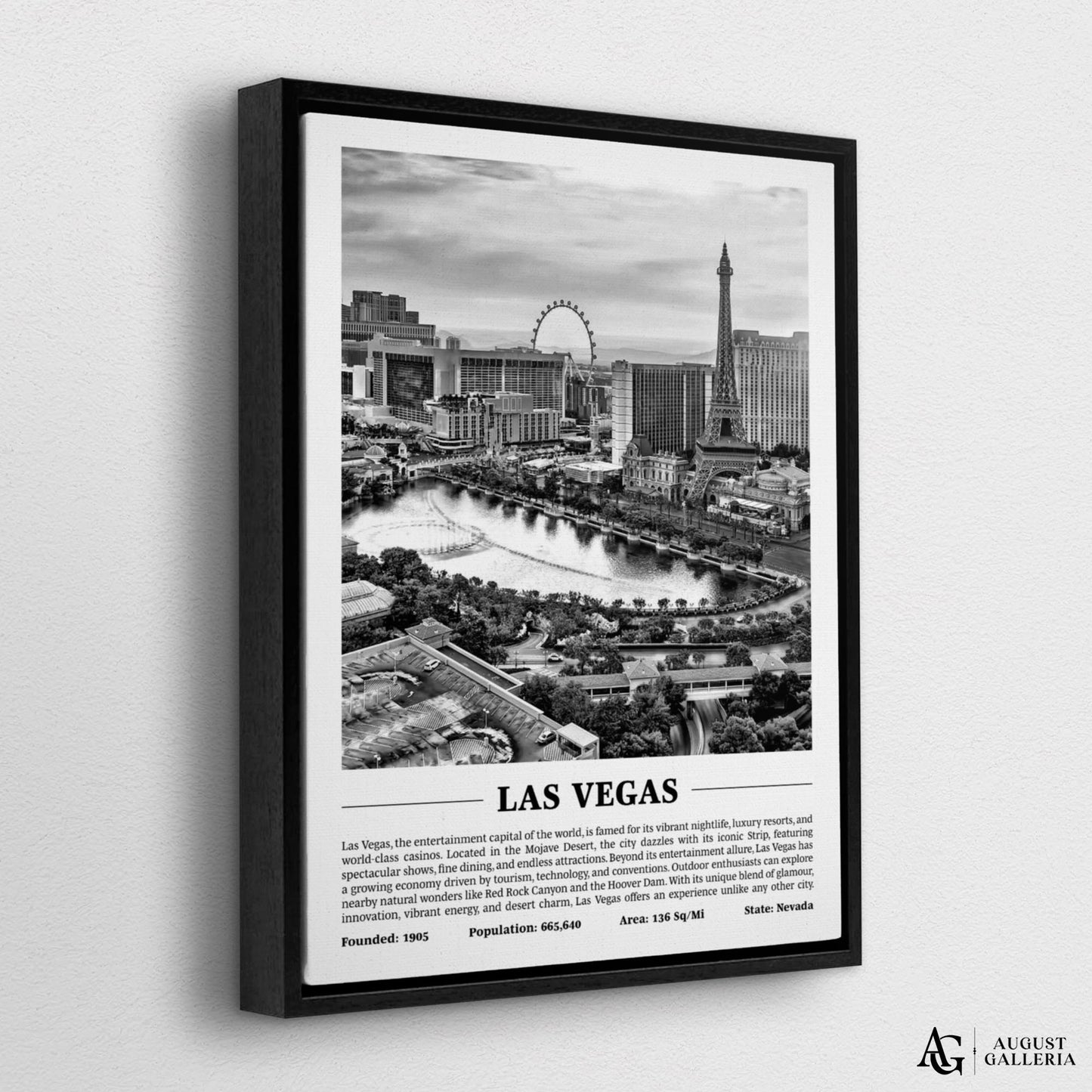 Las Vegas Black & White City Print