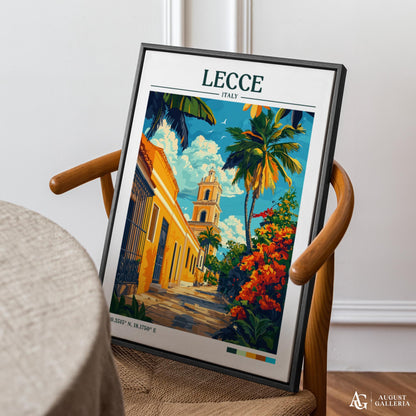 Lecce Italy Retro Travel Print