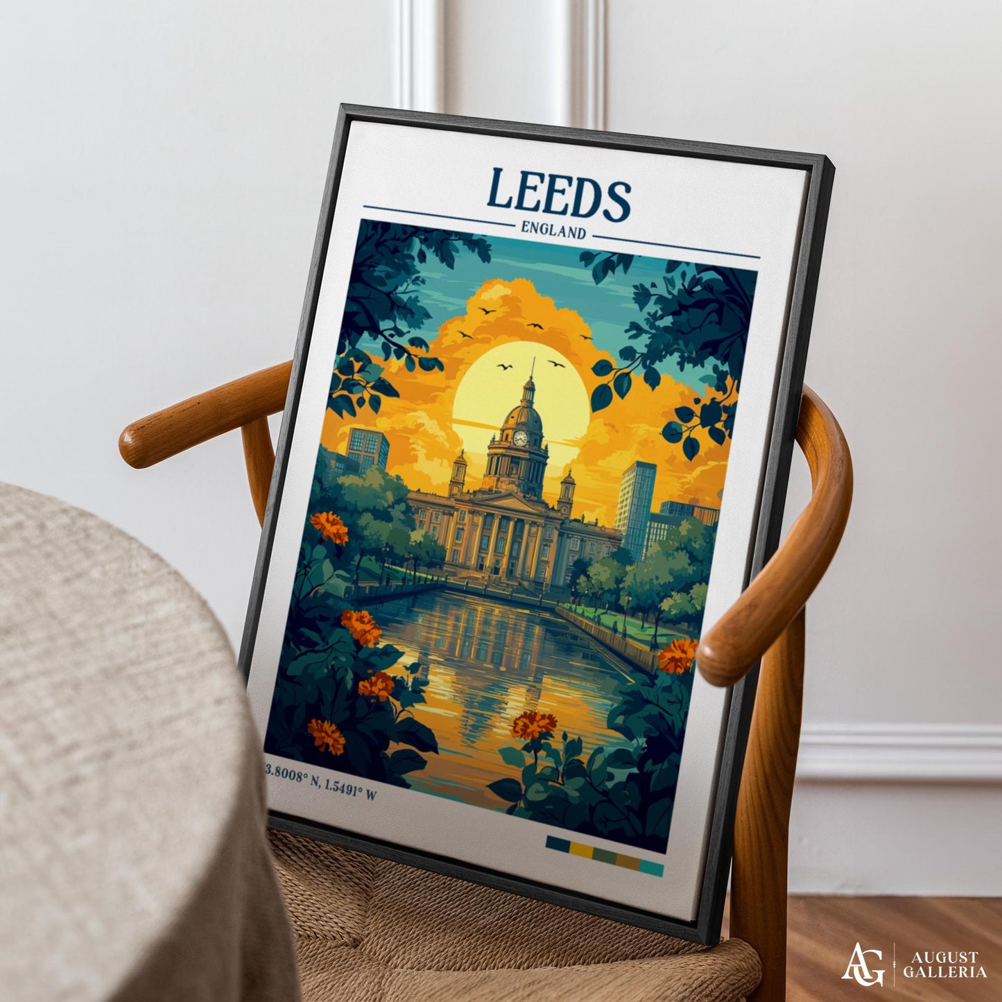 Leeds England Retro Travel Print