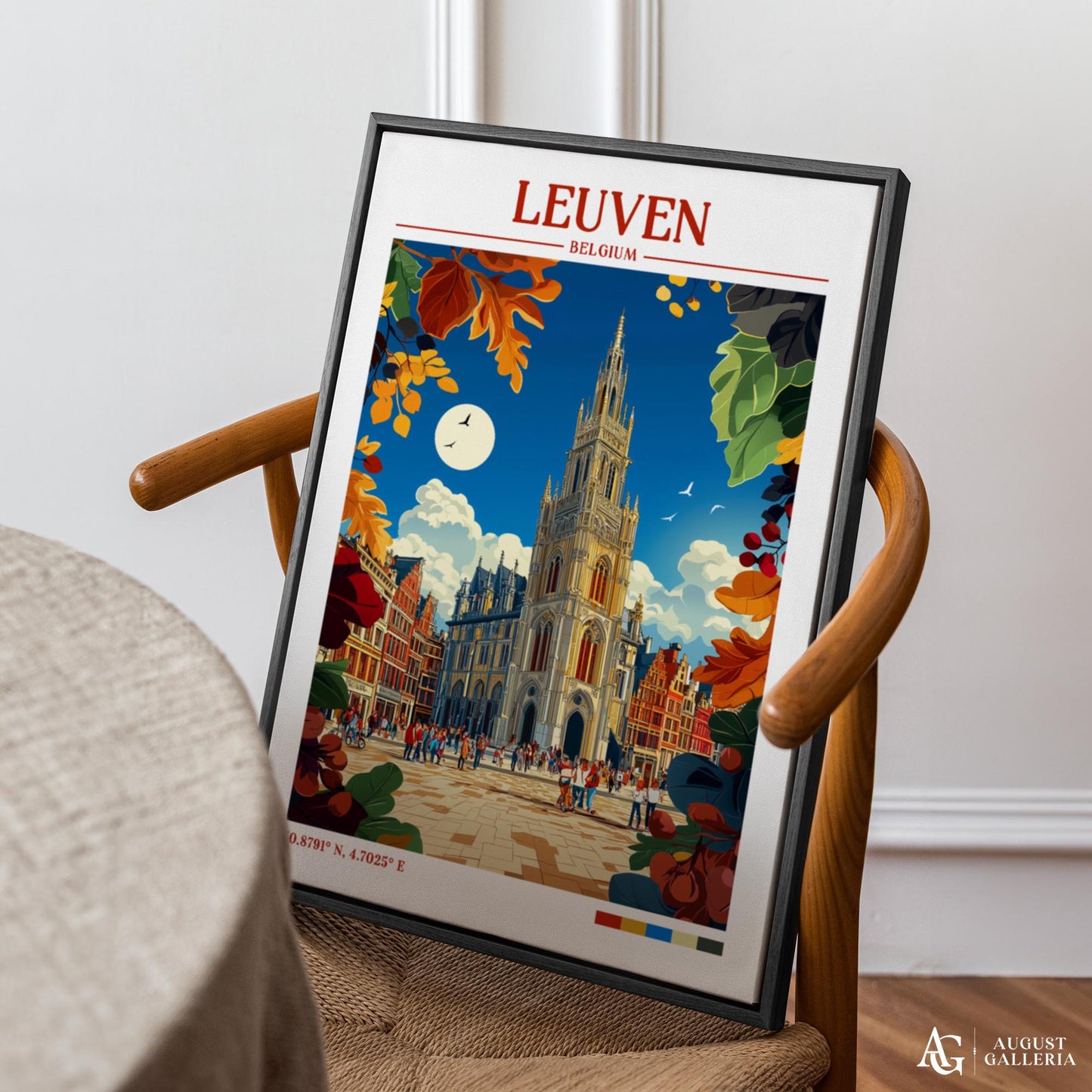 Leuven Belgium Retro Travel Print