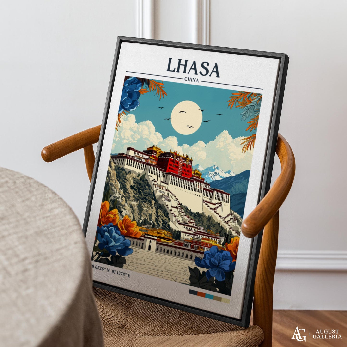 Lhasa China Retro Travel Print