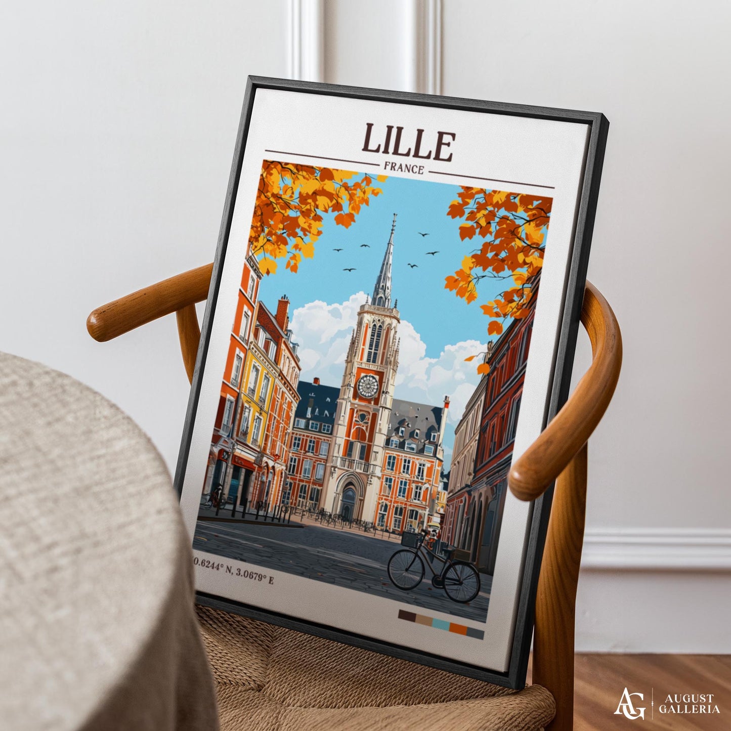 Lille France Retro Travel Print