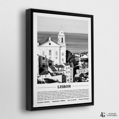 Lisbon Black & White City Print