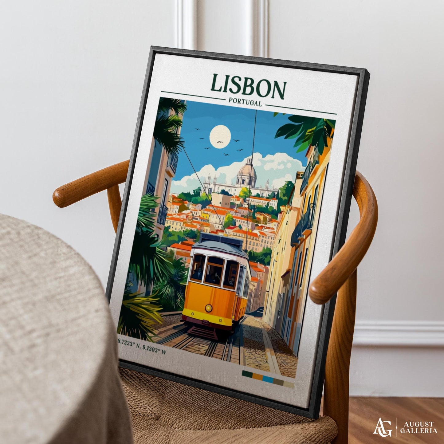 Lisbon Portugal Retro Travel Print