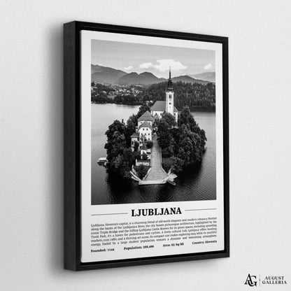 Ljubljana Black & White City Print