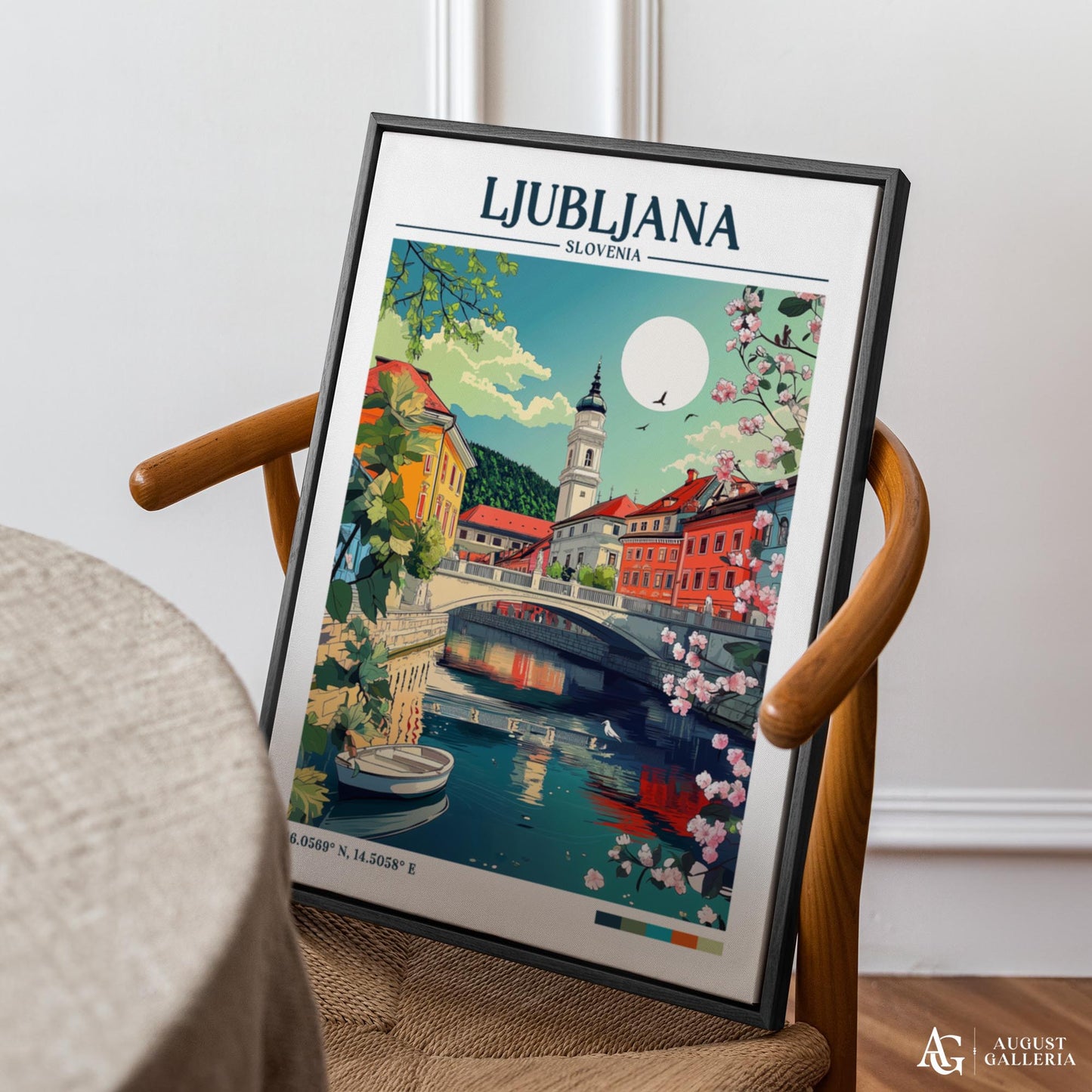 Ljubljana Retro Travel Print