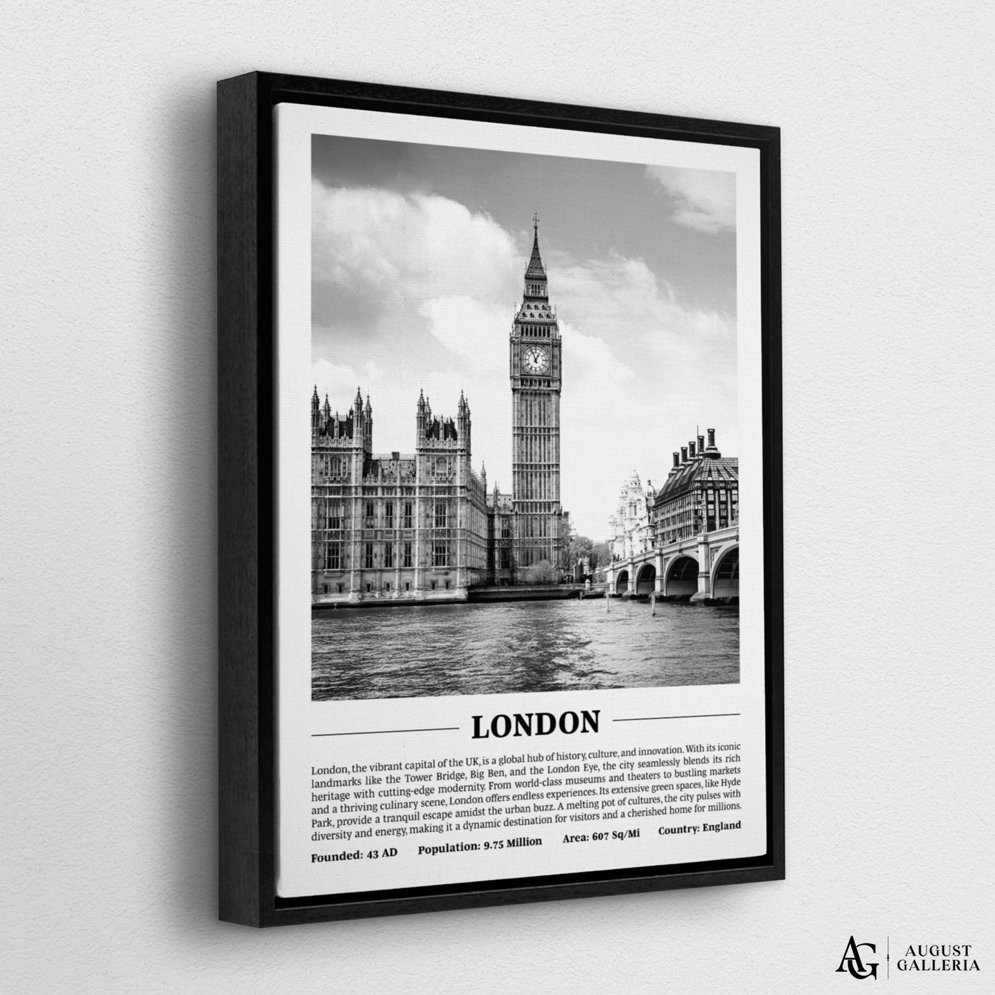 London Black & White City Print