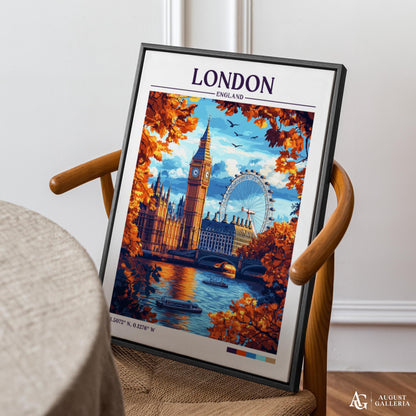London England Retro Travel Print