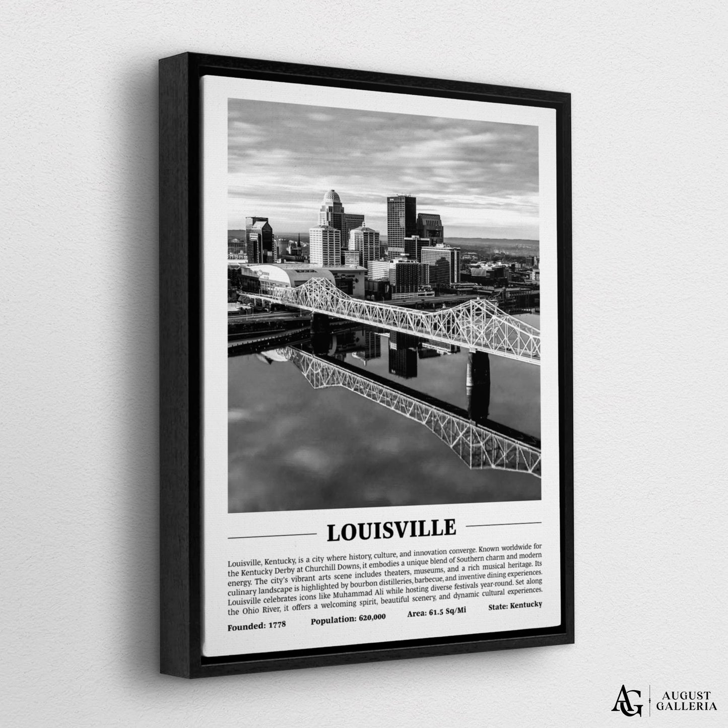 Louisville Black & White City Print