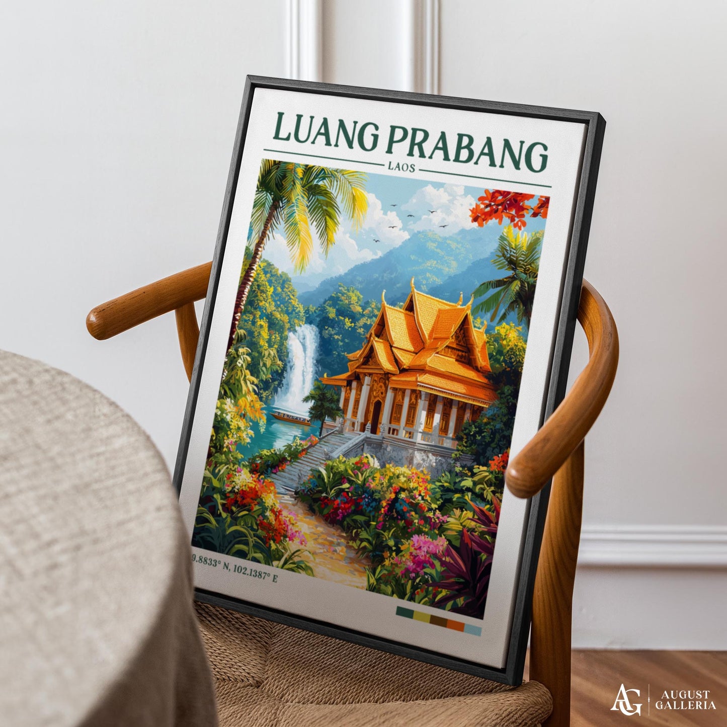 Luang Prabang Retro Travel Print