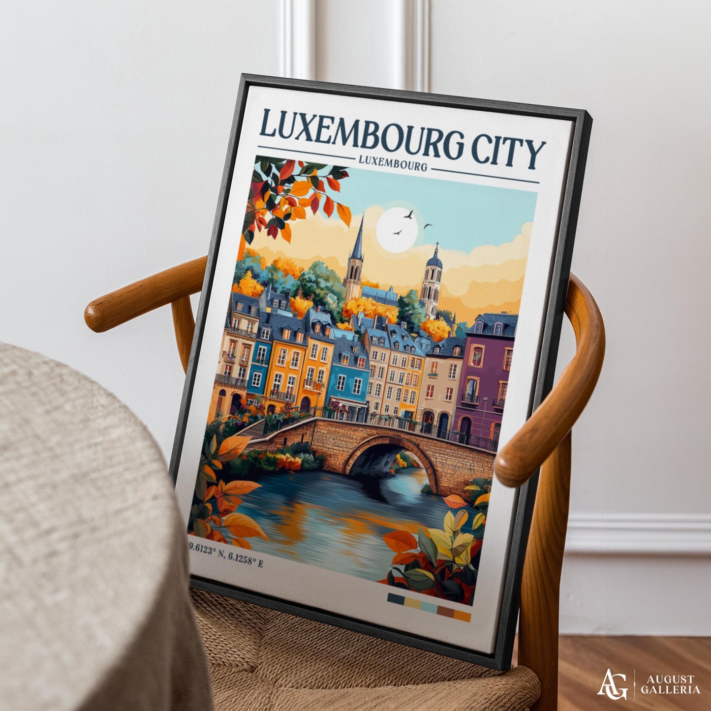 Luxembourg City Retro Travel Print
