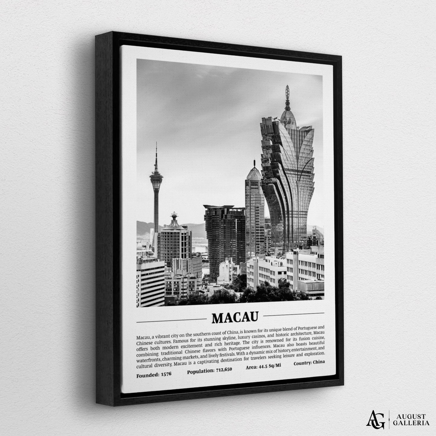 Macau Black & White City Print