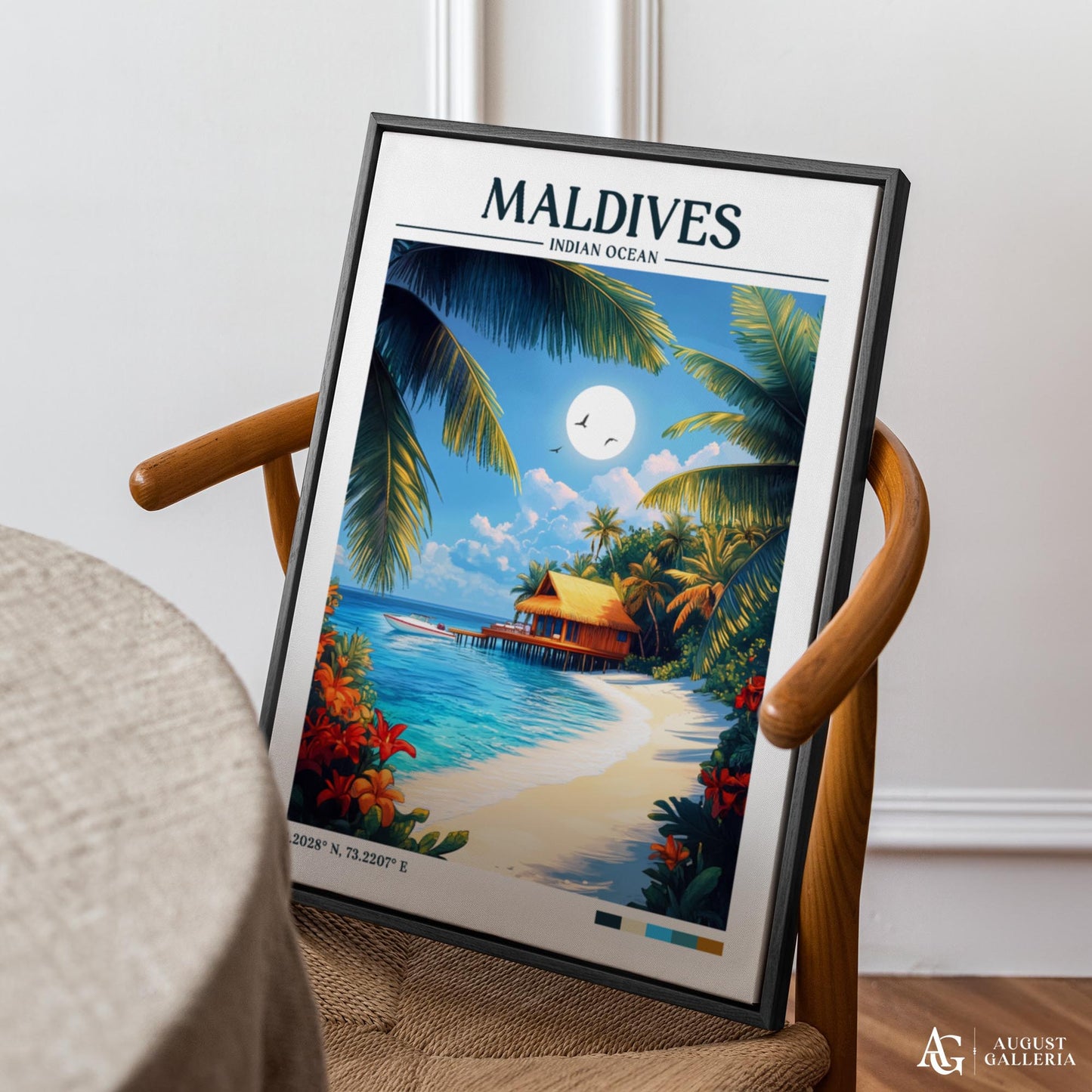 Maldives Retro Travel Print