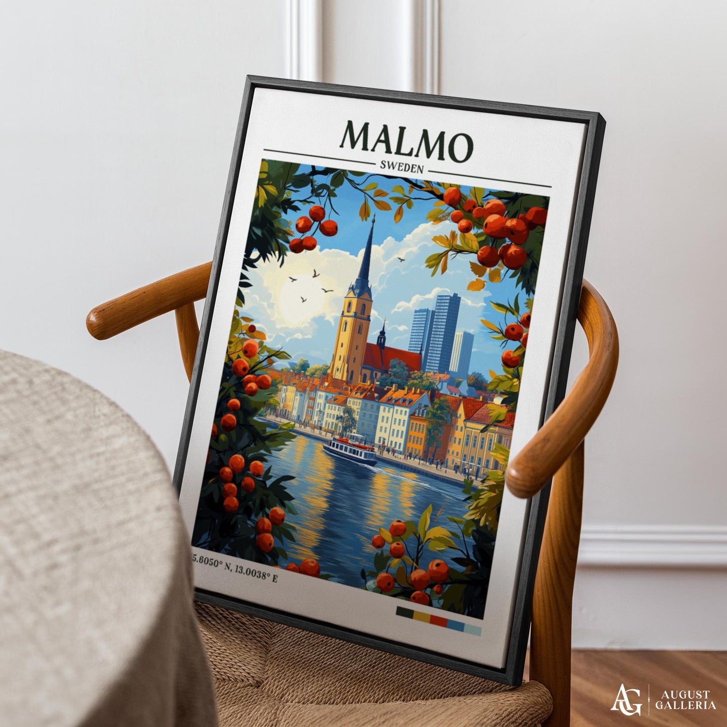 Malmö Sweden Retro Travel Print