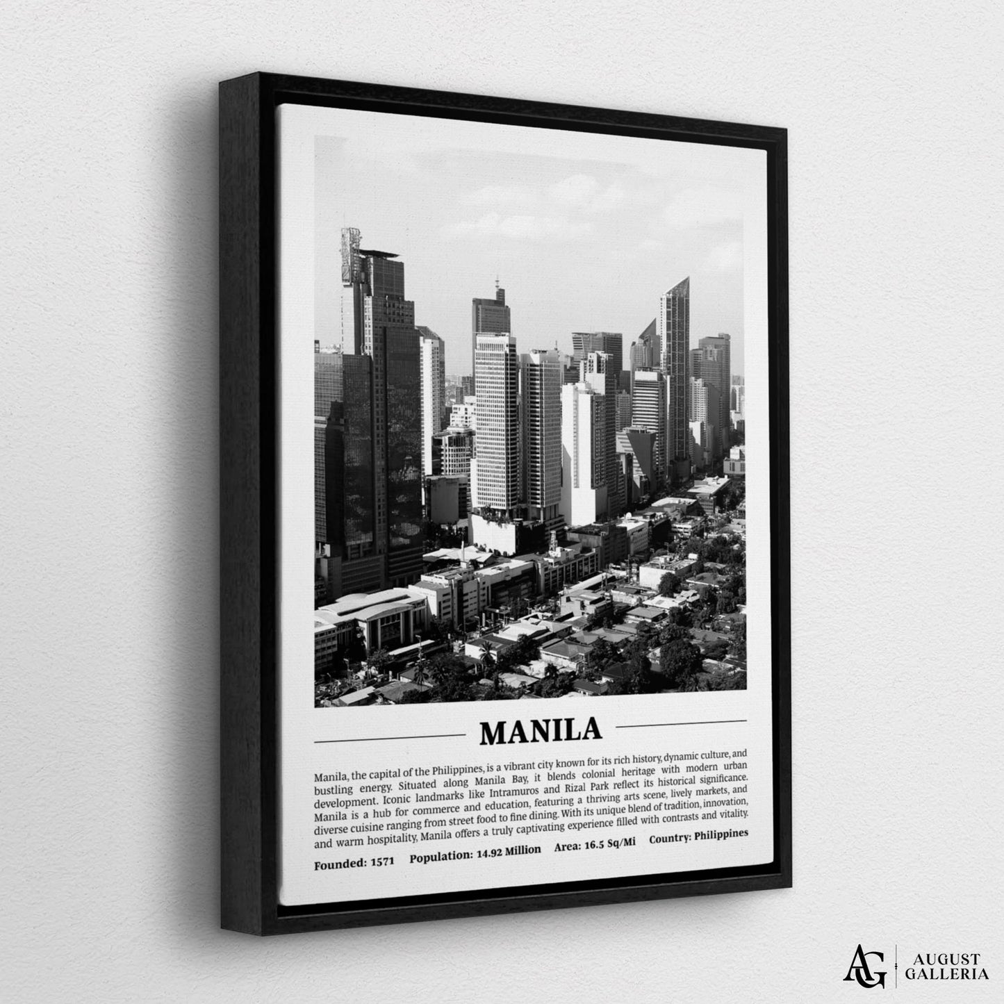 Manila Black & White City Print