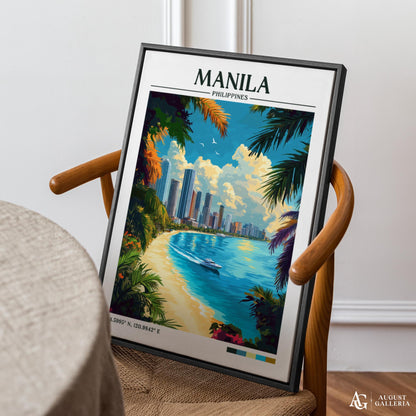 Manila Philippines Retro Travel Print