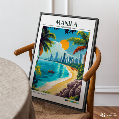 Manila Philippines Retro Travel Print