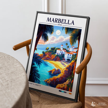 Marbella Spain Retro Travel Print