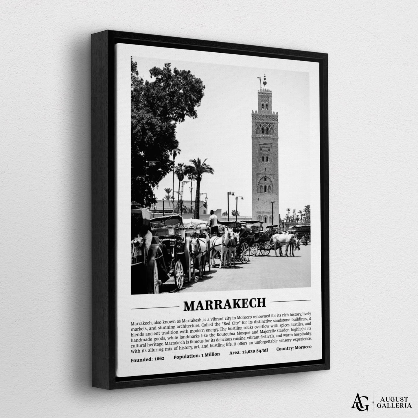 Marrakech Black & White City Print