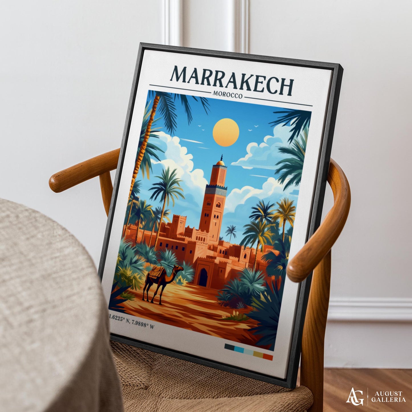 Marrakech Morocco Retro Travel Print