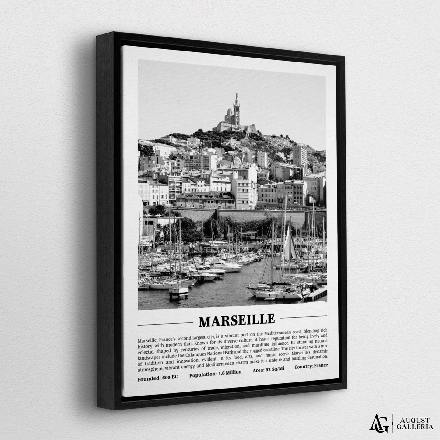 Marseille Black & White City Print