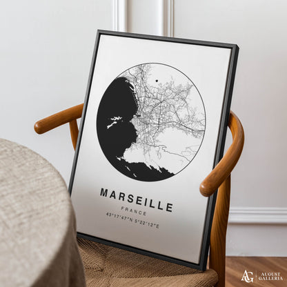 Marseille Minimalist Map