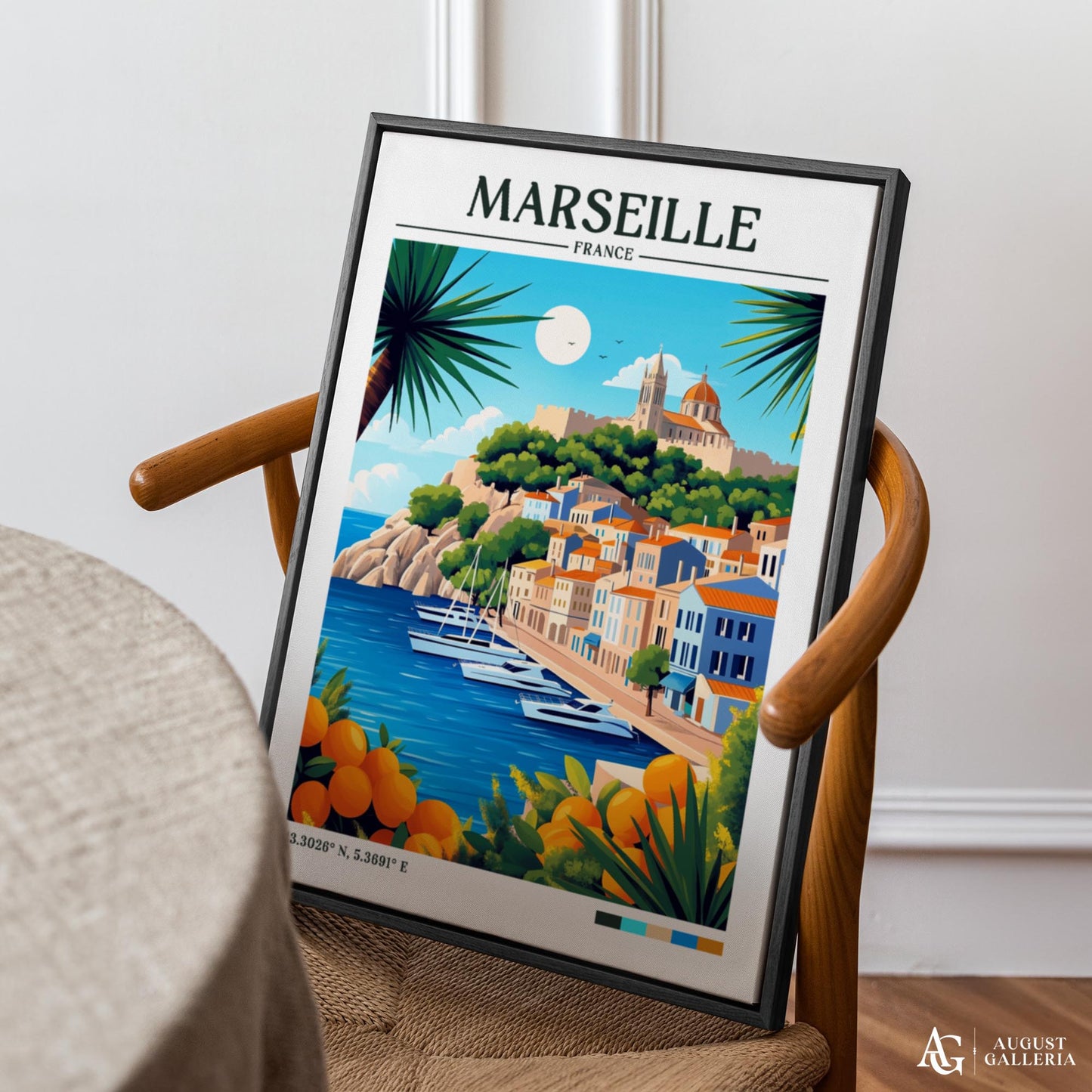Marseille France Retro Travel Print